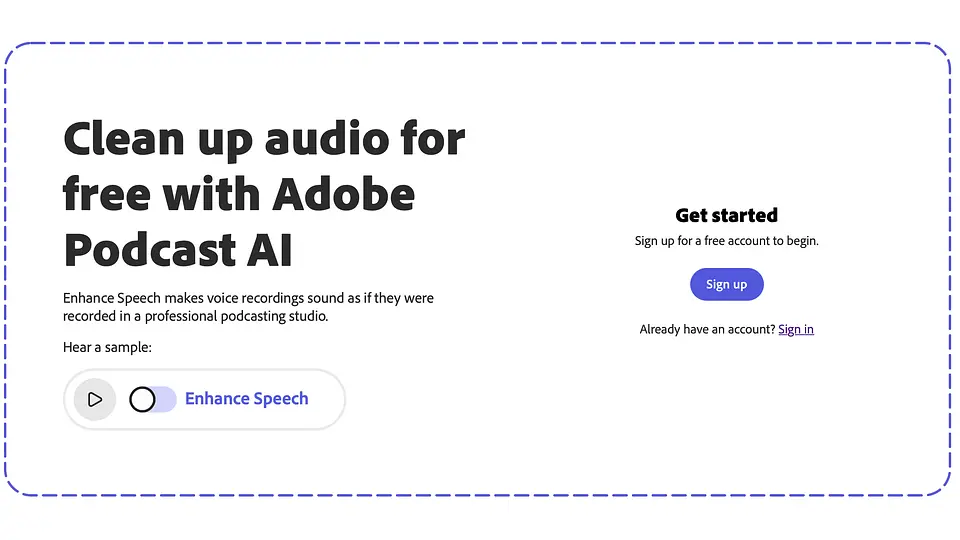 Adobe Podcast Enhance Speech
